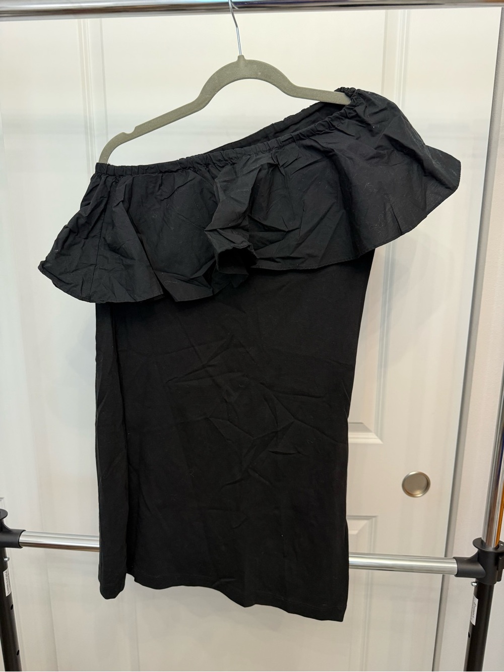 A New Day Off-Shoulder Black Ruffle Women’s Dress